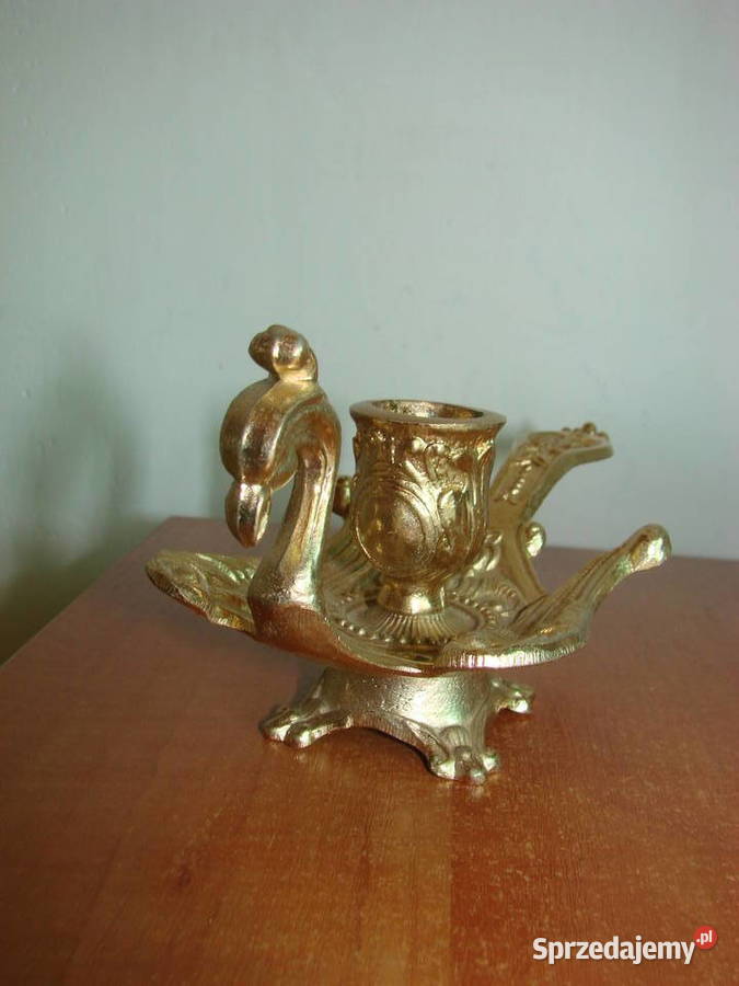Paw mosiężny świecznik kaganek Pruszcz Gdański