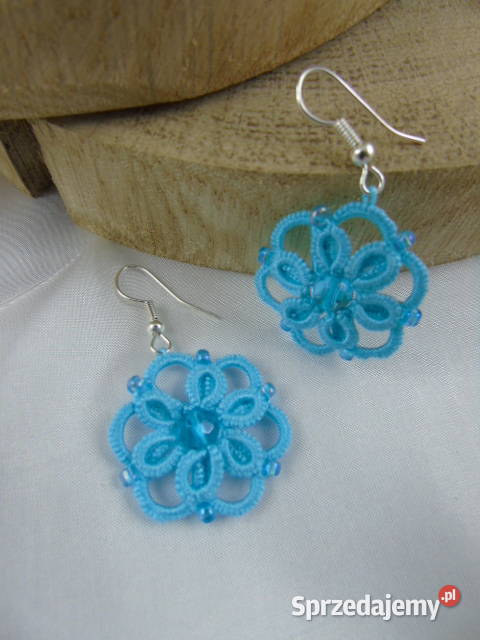 Kolczyki frywolitkowe różne wzory i kolory Rękodzieło Wiśniowa