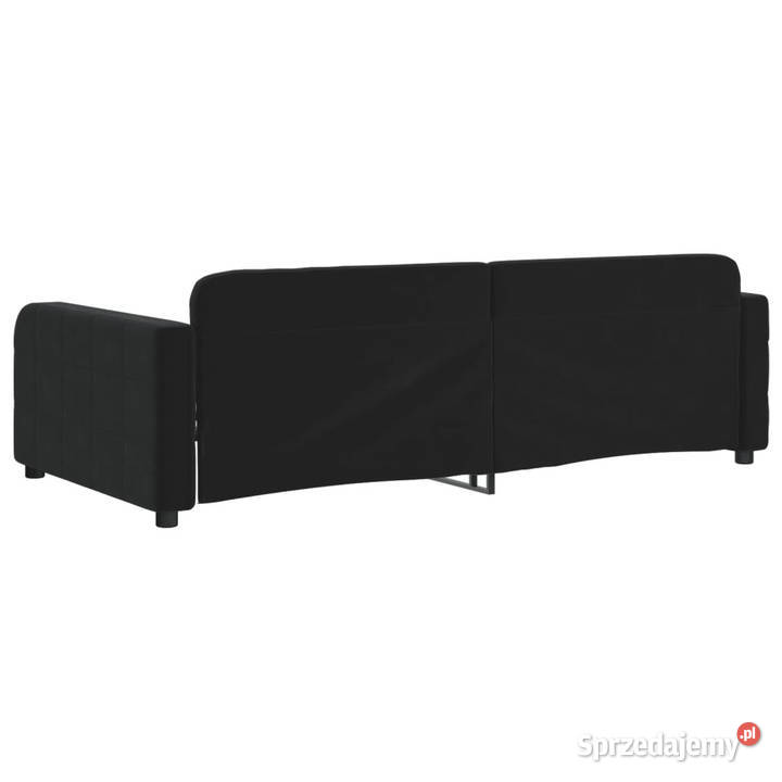 Sofa z funkcją spania czarna obita aksamitem Łóżka Warszawa