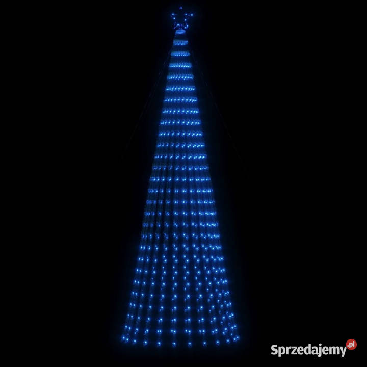 Stożkowa choinka z lampek 688 niebieskich LED mazowieckie Warszawa