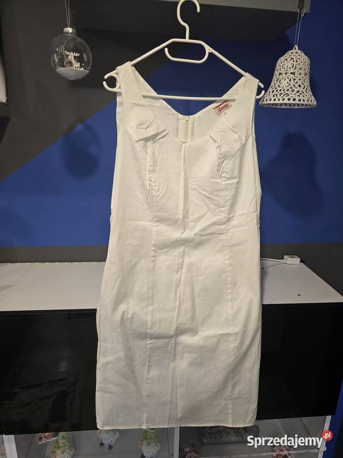 Biała sukienka z haftem na podszewce r 42 śląskie Bytom
