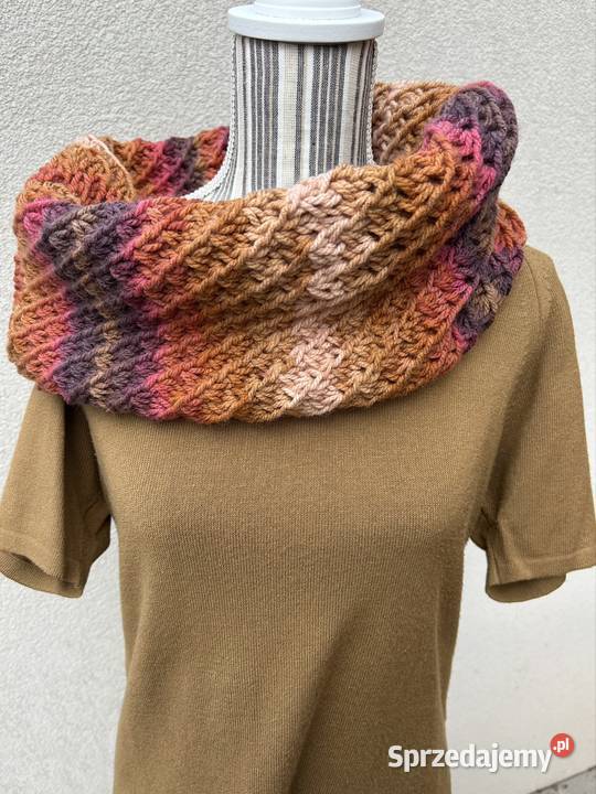 Szal komin handmade prezent Niej różowy Olsztyn