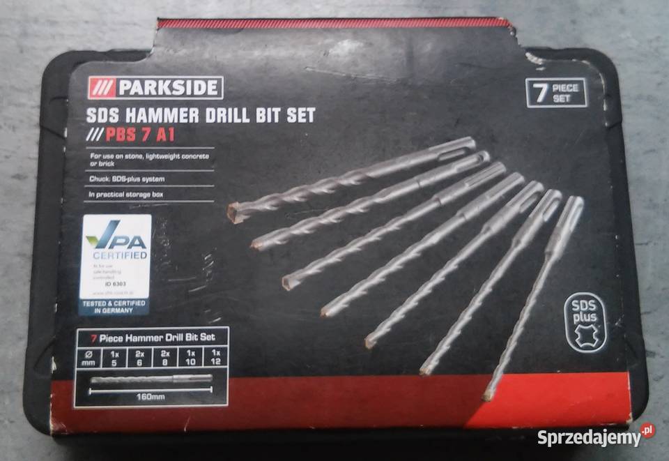 Wiertła SDS Parkside 7 w komplecie Koszalin
