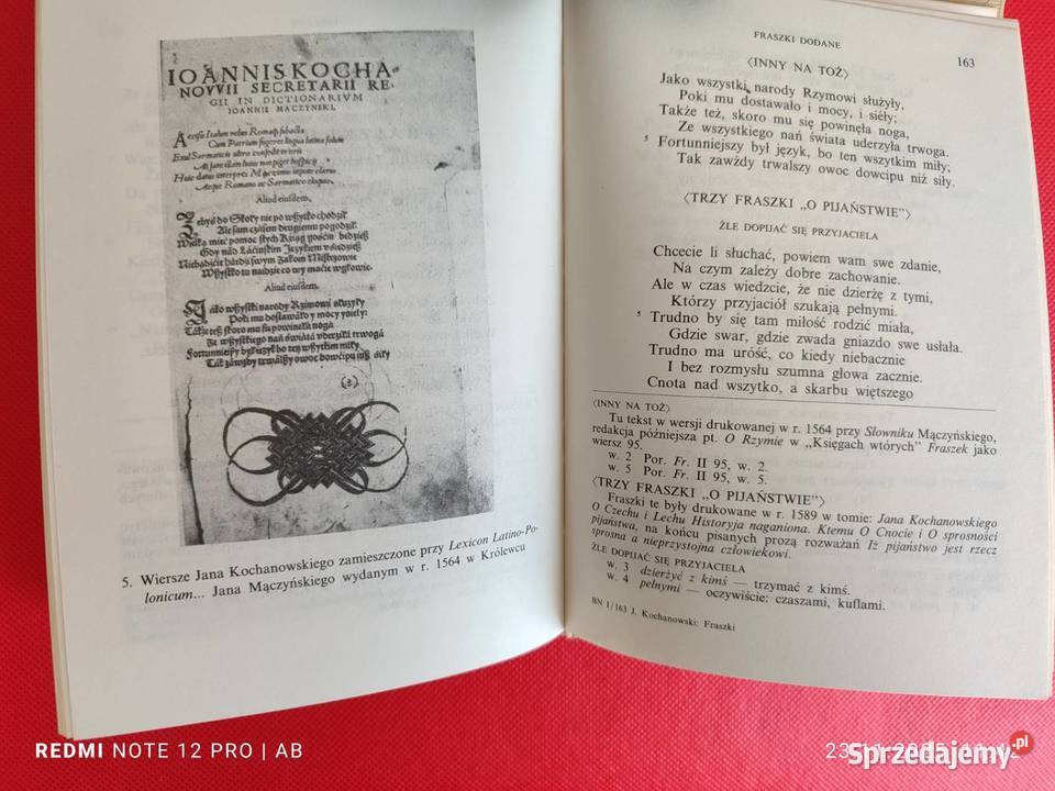 J Kochanowski Fraszki Biblioteka Narodowa BN śląskie Katowice