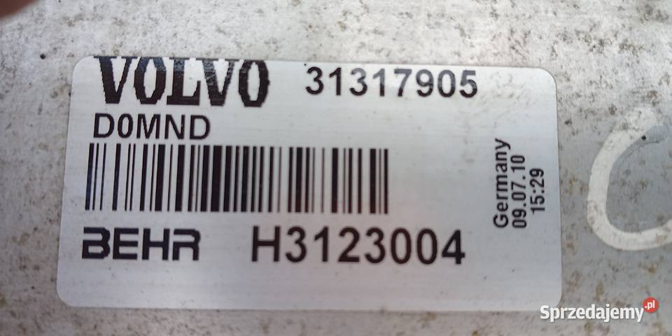 Chłodnica powietrza doładowującego 31317905 BEHR