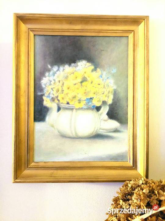 Prymulki wiosenne Piękny Obraz olejny 3040 Z Lublin