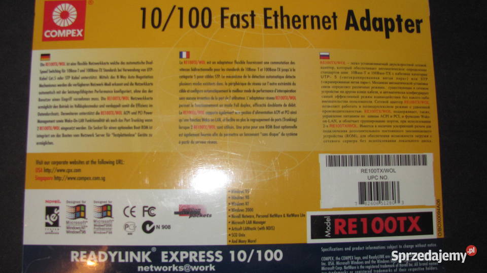 Karta sieciowa ReadyLink Express 10100 TE 100 TX łódzkie Piotrków Trybunalski
