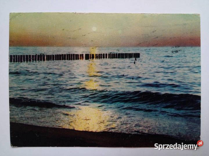 Pocztówka Zachód słońca Bałtykiem z lat 80tych śląskie Dąbrowa Górnicza