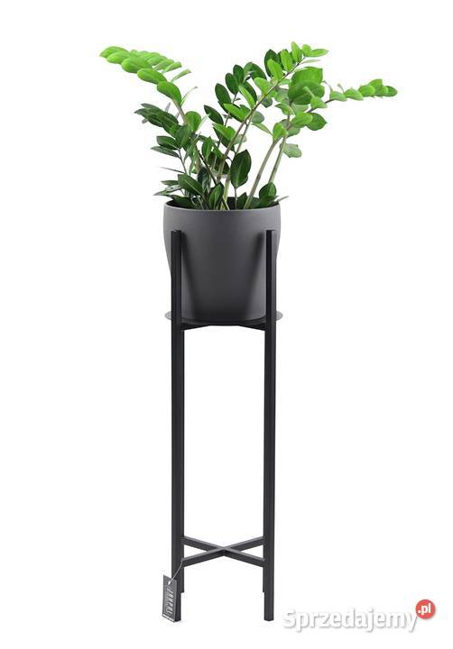 Kwietnik Metalowy Stojak na kwiaty 80 czarny Wyposażenie wnętrz Sobienie-Jeziory