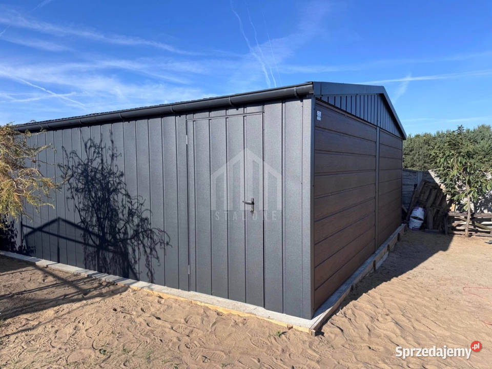 Garaż blaszany 6x58m 2x brama uchylna drzwi Mysłowice
