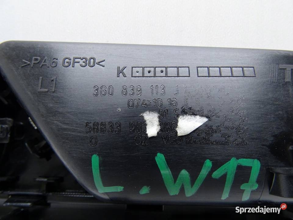 KLAMKA WEWNĘTRZNA LISTWA DRZWI BOCZKA LEWY TYŁ