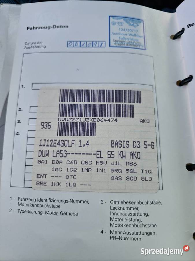 VW Golf IV MK4 14 16V AKQ DUW LA5W części osobowe Bielinek sprzedam