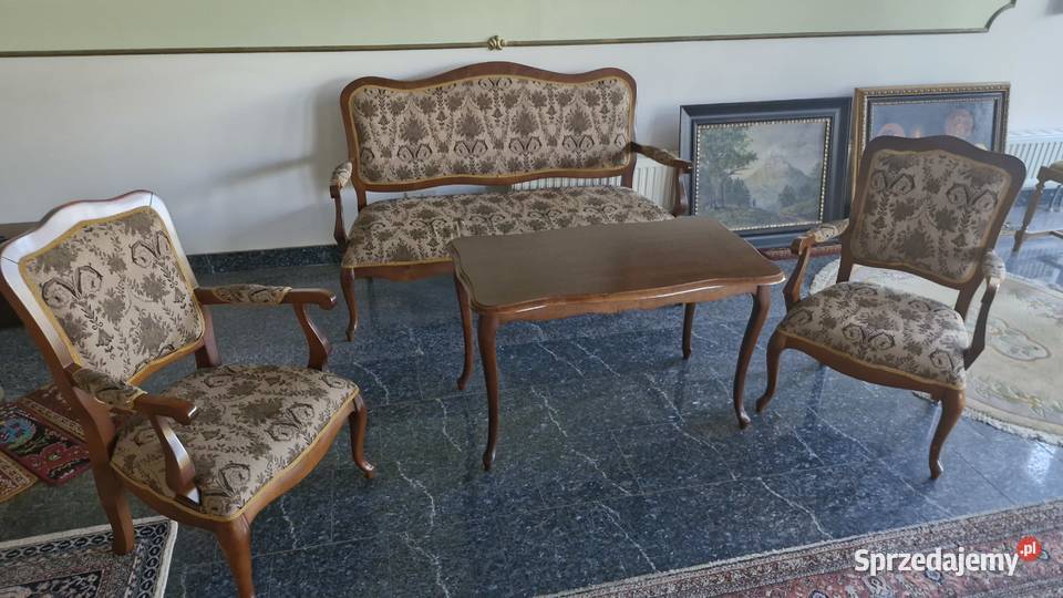 Zestaw mebli kanapa fotele ława drewniane Warszawa