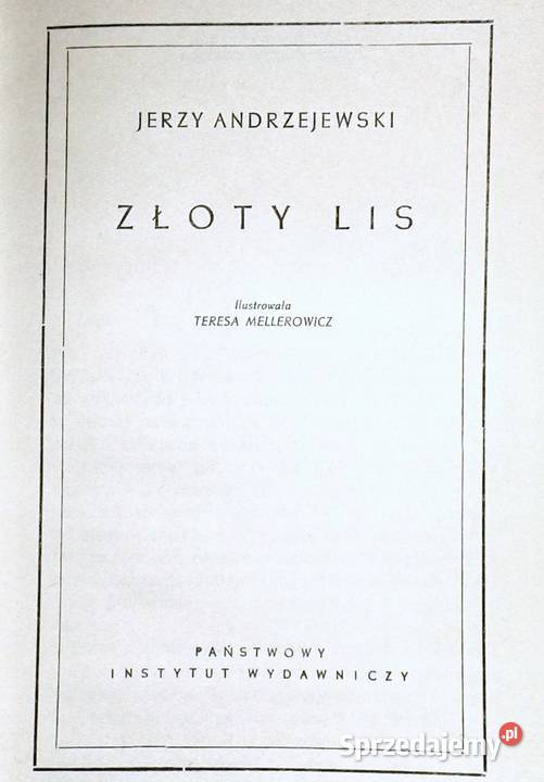 Złoty Lis Jerzy Andrzejewski Książki i Podręczniki