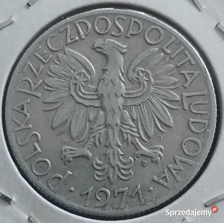 5 Złotych Rybak 1971 r 1 najniższy nakład Ładna Konin