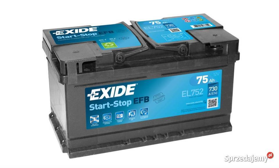 Akumulator Exide Start Stop EFB 75Ah 730A PRAWY Lubin sprzedam