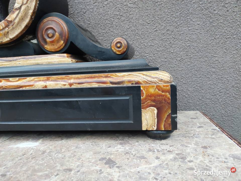 118 Obudowa marmurowa starego zegara kominkowego Antyki Tczew