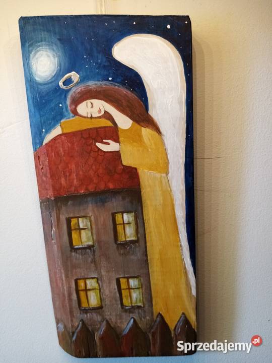 anioły malowane na desce Toruń sprzedam