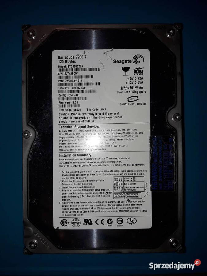 Dysk ATA Seagate 120GB - ST3120026A - do retro PC Warszawa - Sprzedajemy.pl