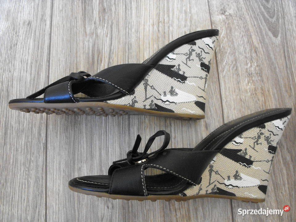 Buty TODS klapki koturn 3637 235 stan Sandały i klapki Białystok