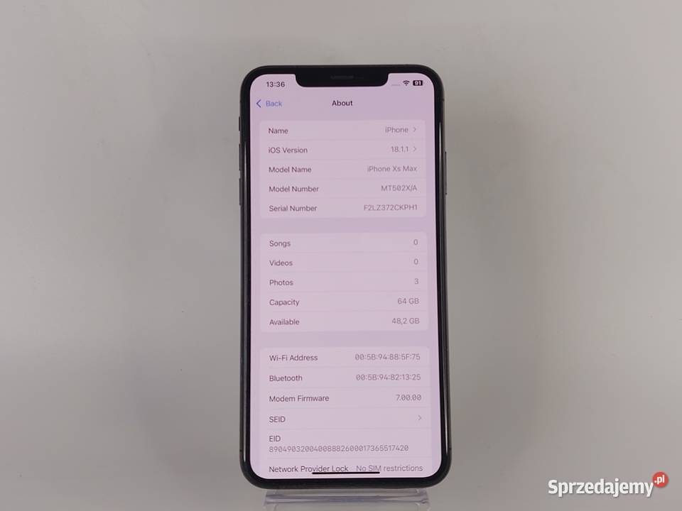 iPhone XS 64 GB 87 Czarny Stan Apple / iPhone