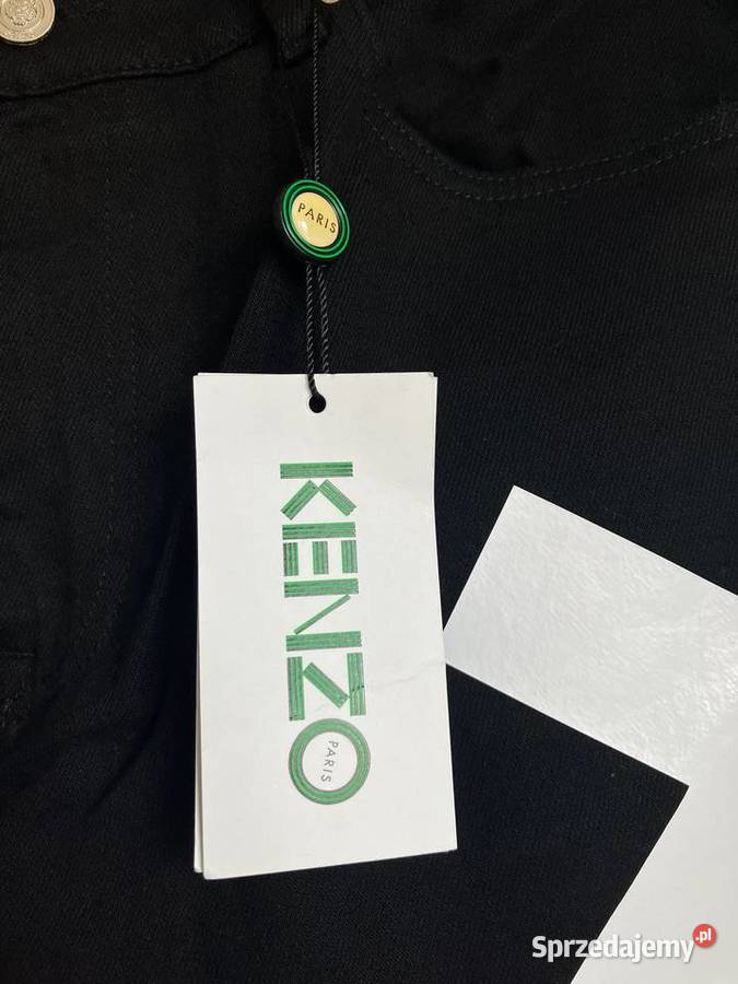 Nowe czarne męskie spodnie jeansy Kenzo skinny Nisko