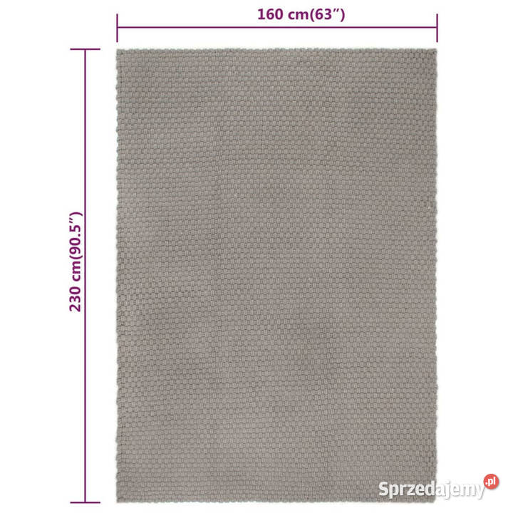 Dywan prostokątny szary 160x230 bawełna WM345122 Warszawa