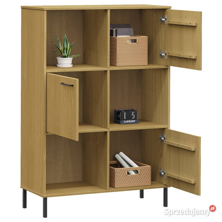 Regał OSLO metalowe nóżki brązowy 90x35x1285 Warszawa