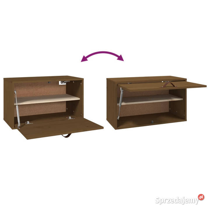Szafka ścienna miodowy brąz 60x30x35 lite drewno