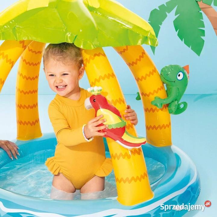 Basen dmuchany brodzik dzieci wyspa daszek INTEX