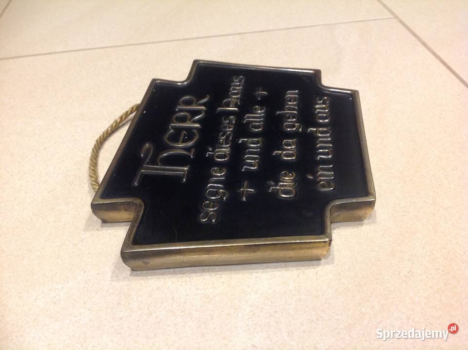 Tabliczka Talizman Mosiężny Ochrona Domu Vintage Nowa Sól