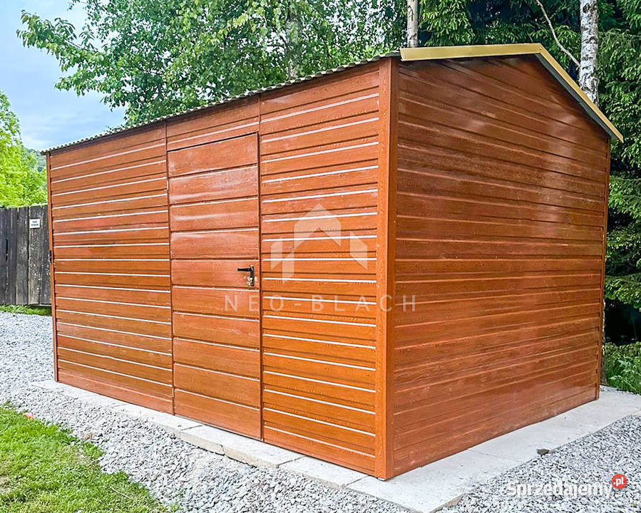 Garaż Blaszany Schowek 3x4m Brama Uchylna Drzwi Nowy Dwór Mazowiecki