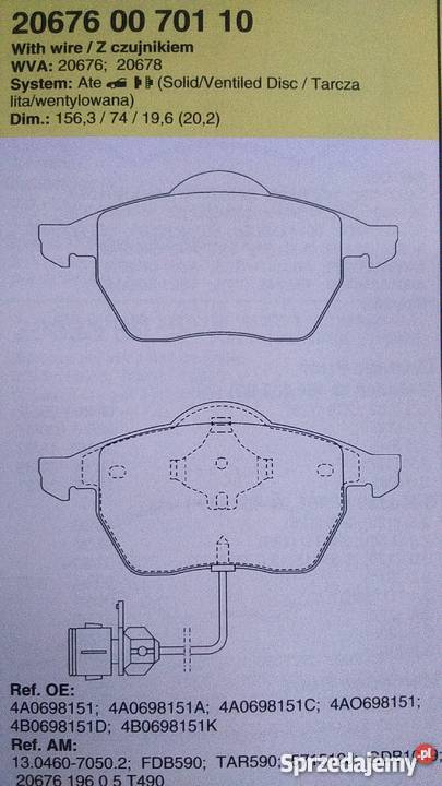 Klocki hamulcowe AUDI VW Ciechanów