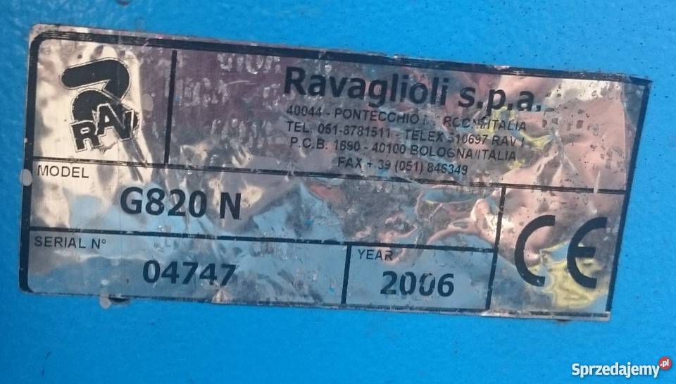 Montażownica Opon Ravaglioli Model G820N Gorlice