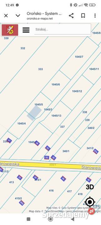 Sprzedam działkę Orońsko 55 metr 3800 mdl 3800m2