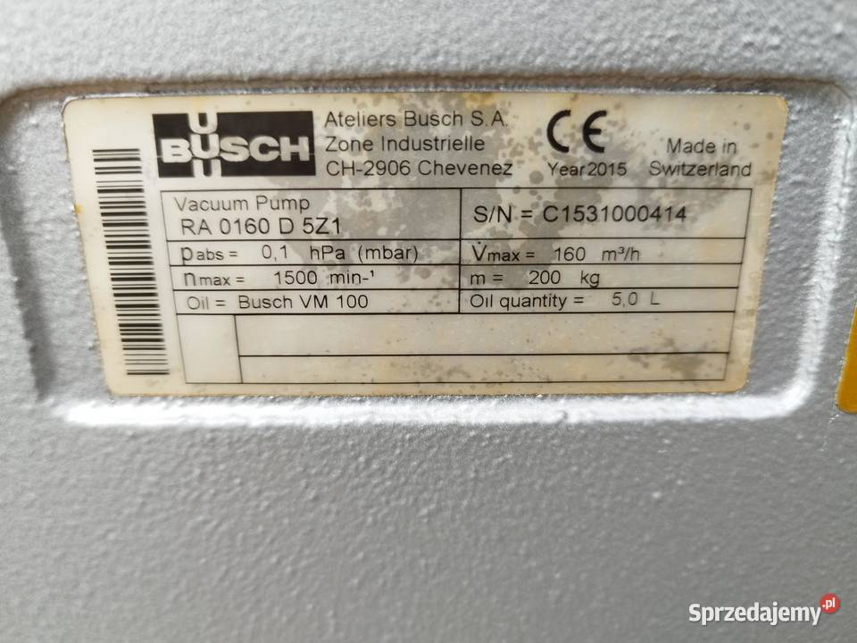Pompa Próżniowa Busch RA 0160 D Wieliczka