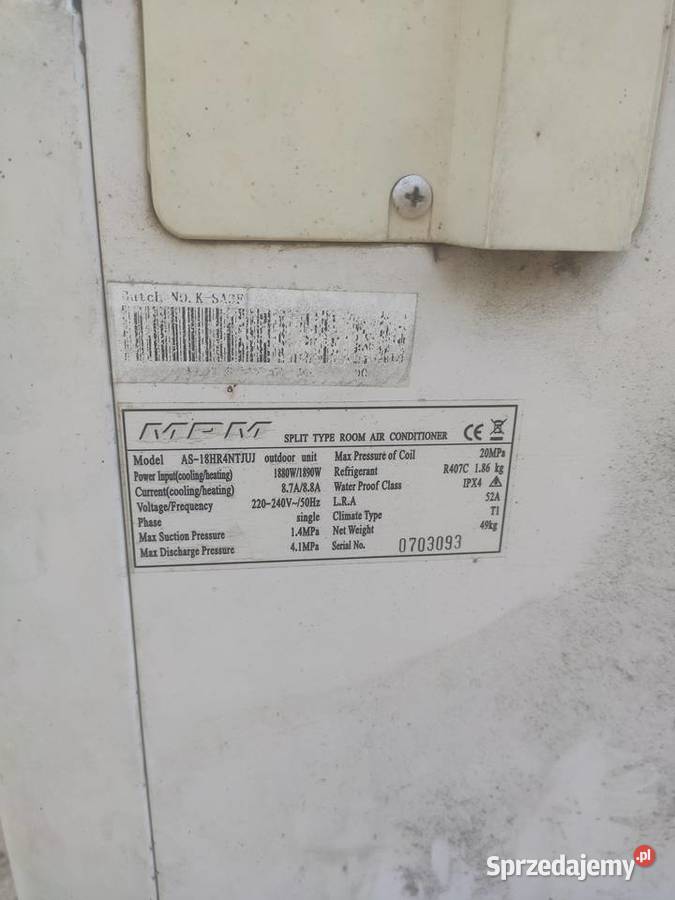 Klimatyzacja klimatyzator MPM Stalowa Wola sprzedam