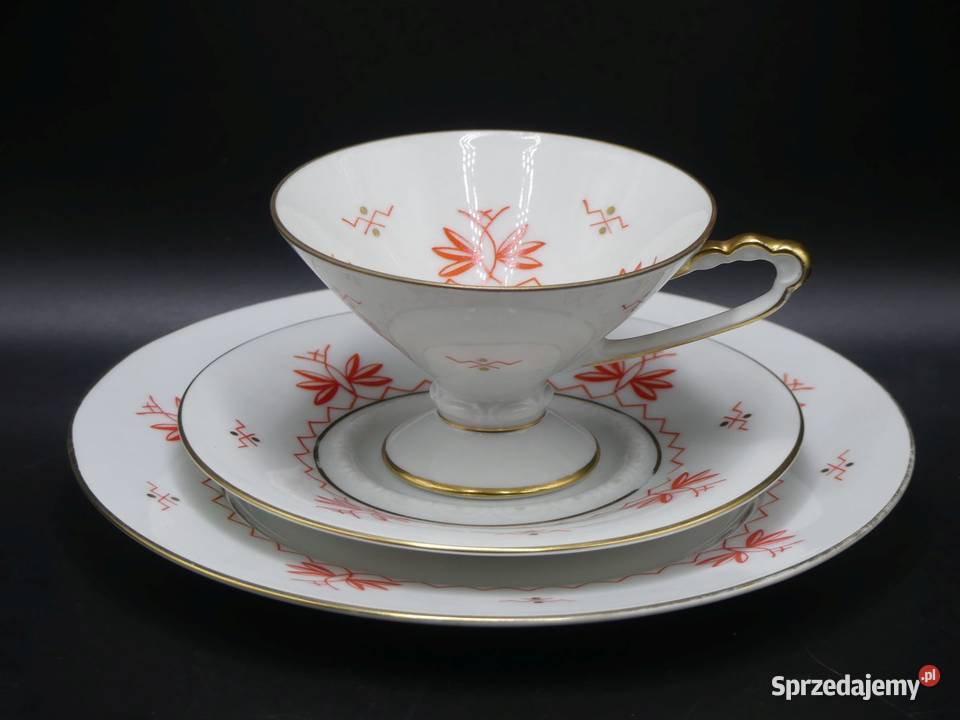Komplet śniadaniowy Sorau Żary piękne art deco wielkopolskie
