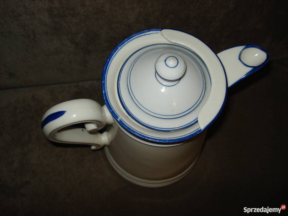 Zjawiskowy czajnik kobaltporcelana sygnowany Wałbrzych