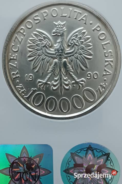 100 000 Solidarność 1990 r Typ B 4 GCN MS 63 Konin