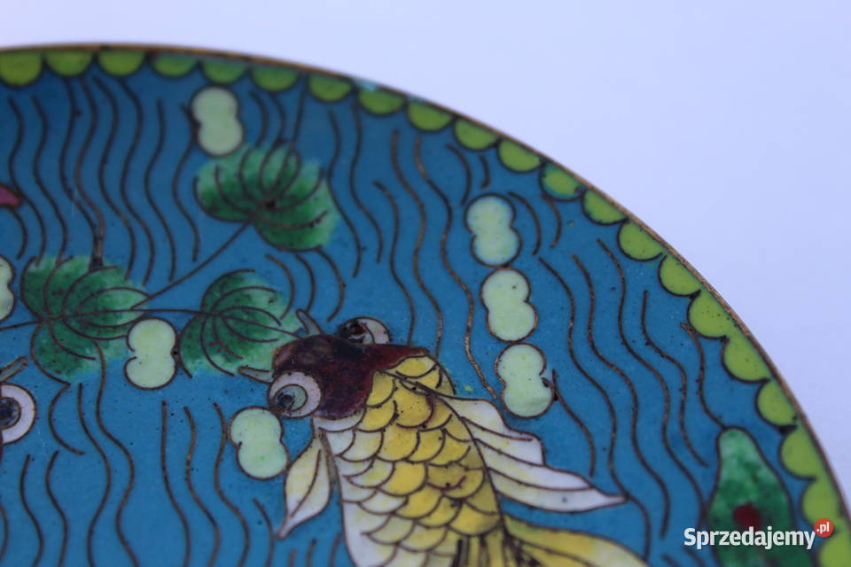 Chiny Cloisonne Talerz Talerzyk Emalia Komórkowa Bielsko-Biała