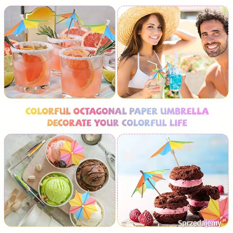 Parasolki Koktajlowe Kolorowe 30 AS Płock