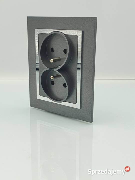 Gniazdo podwójne Magic Timexelektro kolor grafit Włoszakowice