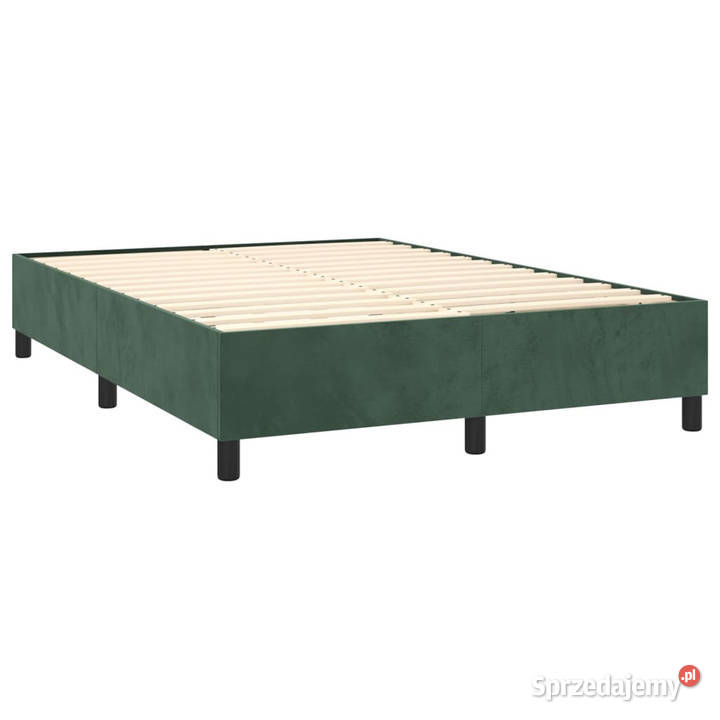 Łóżko kontynentalne z materacem ciemnozielone 147cm