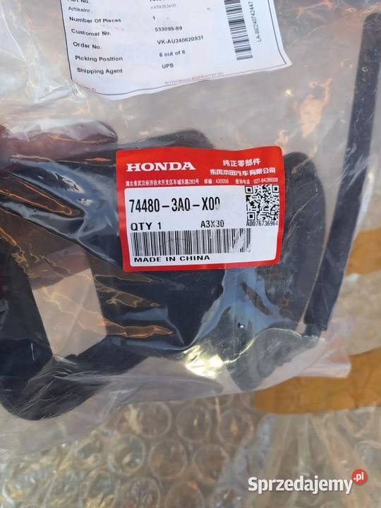 Wlew paliwa Honda JAZZ III 744803A0X00 osobowe sprzedam