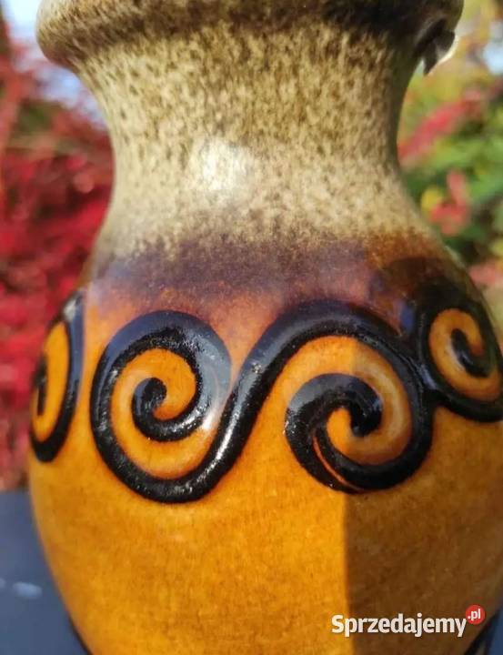 Wazon ceramiczny szkliwiony zdobiony reliefami w Pabianice sprzedam