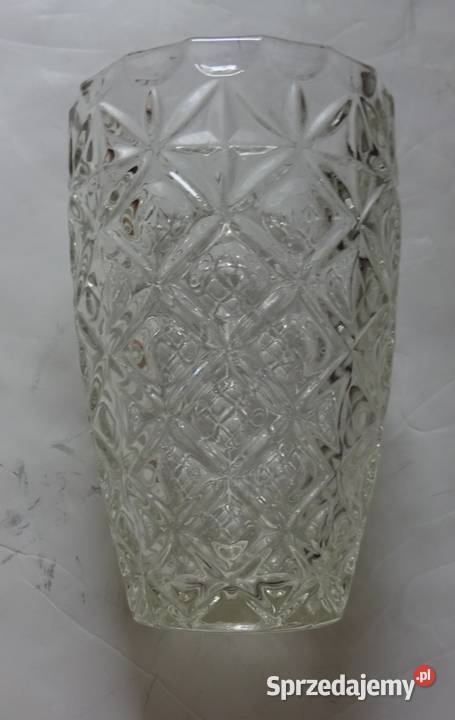 Wazon Grube Szkło Przezroczyste Piękny Szlif przezroczysty Wazony Poznań