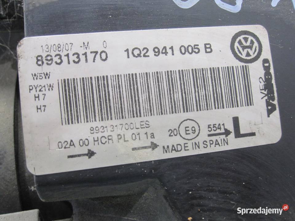 VW EOS 07r lampa lewa przód 1Q2941005B ANGLIK
