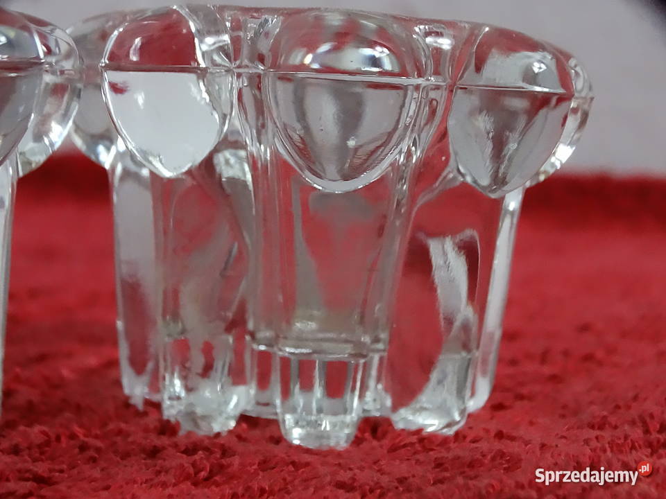 Francuskie świeczniki REIMS Ice Glass Vintage Biłgoraj sprzedam