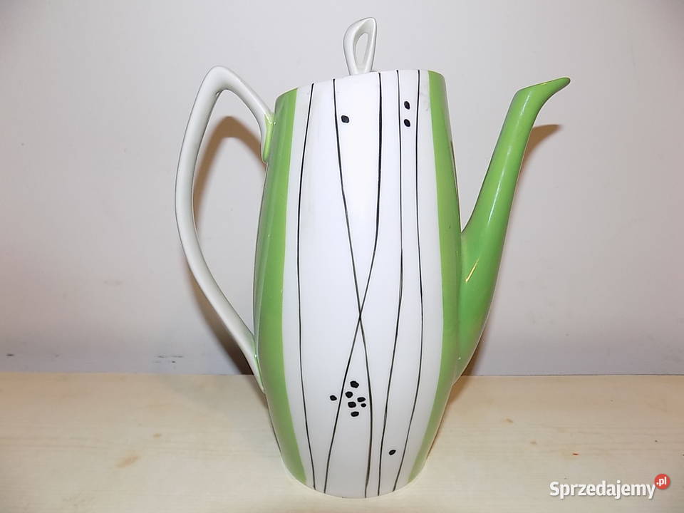 Chodzież lata 60te Hand painted Porcelana i szkło Andrychów